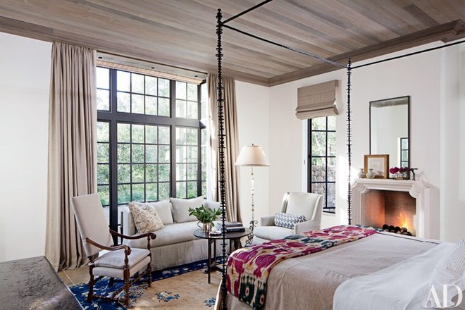 Celebrity Homes with Cozy Bedroom Fireplaces